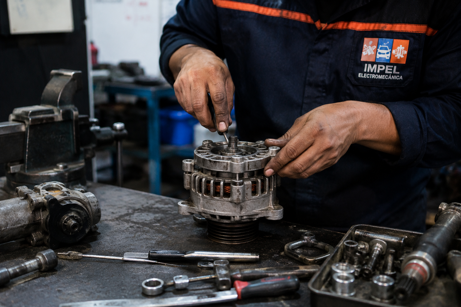 Técnico reparando